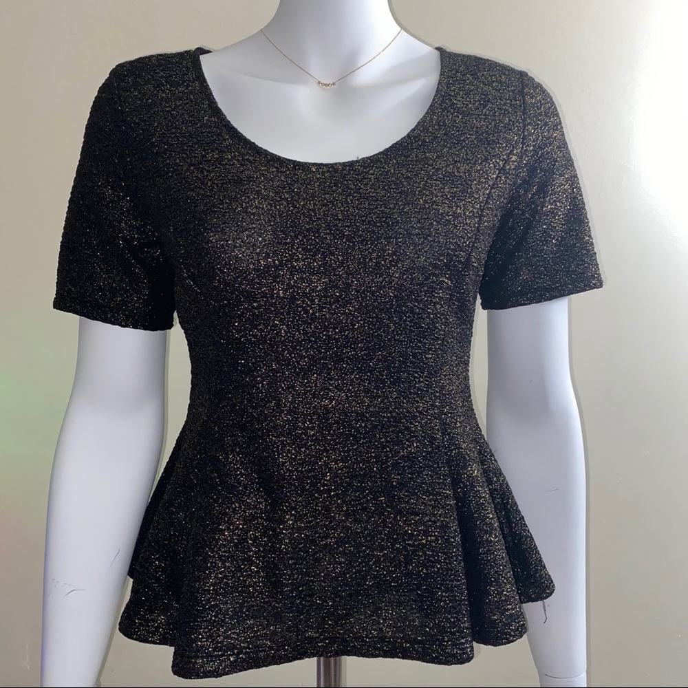 Peplum Baby Doll Ruffled Sparkling Top